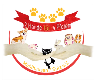 Logo von Tierschutz 2 Hände für 4 Pfoten
